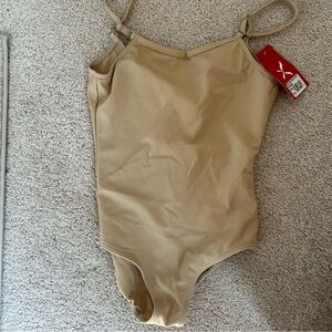 Capezio Cami Adjustable Strap Nude Leotard Girls Size L